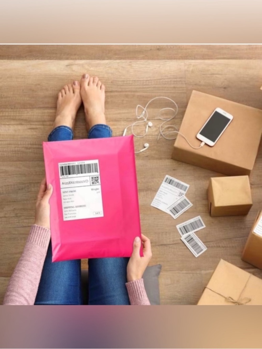 590pcs Shipping Bundle: 30 L Poly Mailers, 30 Cards, 30 Gift Bags & 500 Stickers - Picture 4 of 13